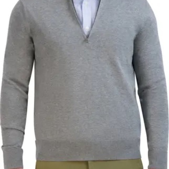 Brooks Brothers Sweater Men's Medium Teal Supima Cotton 1/4 Zip Pullover - Picture 2 of 7